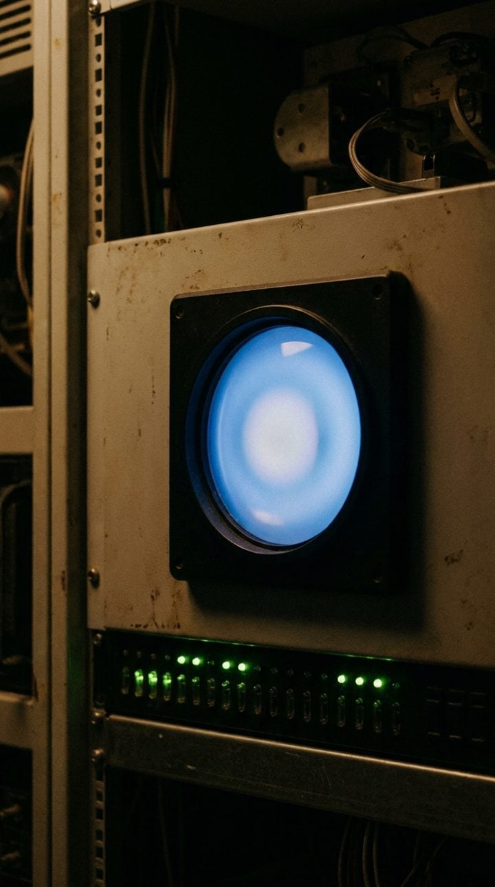 The blue eye of the old WordPress computer