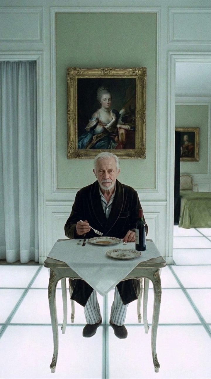 Old Fernando at the dinner table